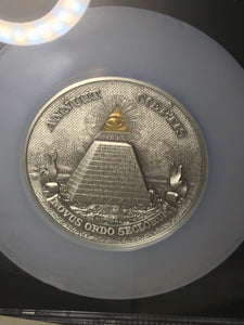 2022 Niue $10 5-oz Silver Eye of Providence Ultra High Relief Gilt Antiqued Coin NGC MS70 First Day of Issue