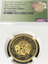 Load image into Gallery viewer, 1871-2021 United Kingdom/Japan Gold &amp; Silver 150th Anniversary of Osaka Mint 4-pc Proof Set NGC PF70