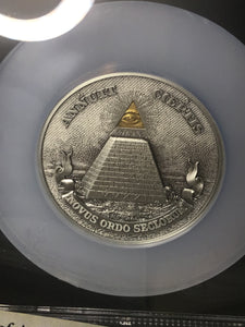 2022 Niue $10 5-oz Silver Eye of Providence Ultra High Relief Gilt Antiqued Coin NGC MS70 First Day of Issue