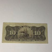 Load image into Gallery viewer, 1897 Cuba bank note 10 Diez Centavos