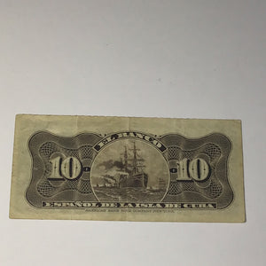 1897 Cuba bank note 10 Diez Centavos