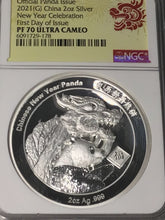 Load image into Gallery viewer, 2021 China New Year Celebration 2oz Silver High Relief NGC PF70 Ultra Cameo