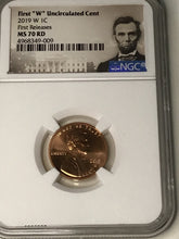 Load image into Gallery viewer, 2019 W MS70 Lincoln Shield 1 Cent Uncirculated NGC MS 70 RD FIRST RELEASES