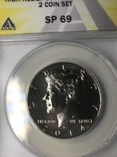 Load image into Gallery viewer, 2014 P &amp; D KENNEDY HALF DOLLAR ANACS SP69 / 69 50TH ANNIVERSARY UNC SET