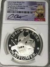 Load image into Gallery viewer, 2020 Mayflower Voyage Silver 2 Coin set NGC PF70 First Release Chris Costello Signed