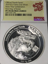 Load image into Gallery viewer, 2021 China New Year Celebration 2oz Silver High Relief NGC PF70 Ultra Cameo