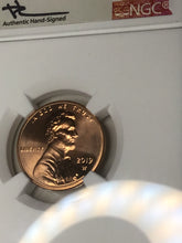 Load image into Gallery viewer, 2019 W Lincoln Cent NGC MS70RD First Release Rare live Mercanti Signed West Point Mint