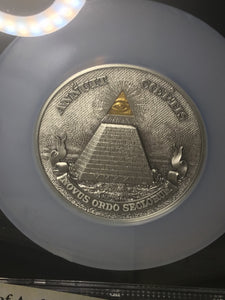 2022 Niue $10 5-oz Silver Eye of Providence Ultra High Relief Gilt Antiqued Coin NGC MS70 First Day of Issue