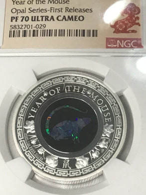 2021 Australia OPAL LUNAR Year the Mouse 1 oz Silver Proof NGC PF70 First Release