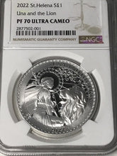 Load image into Gallery viewer, 2022 Saint Helena Una and The Lion Silver Proof NGC PF70