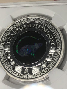 2021 Australia OPAL LUNAR Year the Mouse 1 oz Silver Proof NGC PF70 First Release