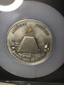 2022 Niue $10 5-oz Silver Eye of Providence Ultra High Relief Gilt Antiqued Coin NGC MS70 First Day of Issue