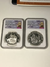 Load image into Gallery viewer, 2020 Mayflower Voyage Silver 2 Coin set NGC PF70 First Release Chris Costello Signed