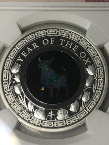 2021 Australia OPAL LUNAR Year the OX 1 oz Silver Proof NGC PF70 Early Release