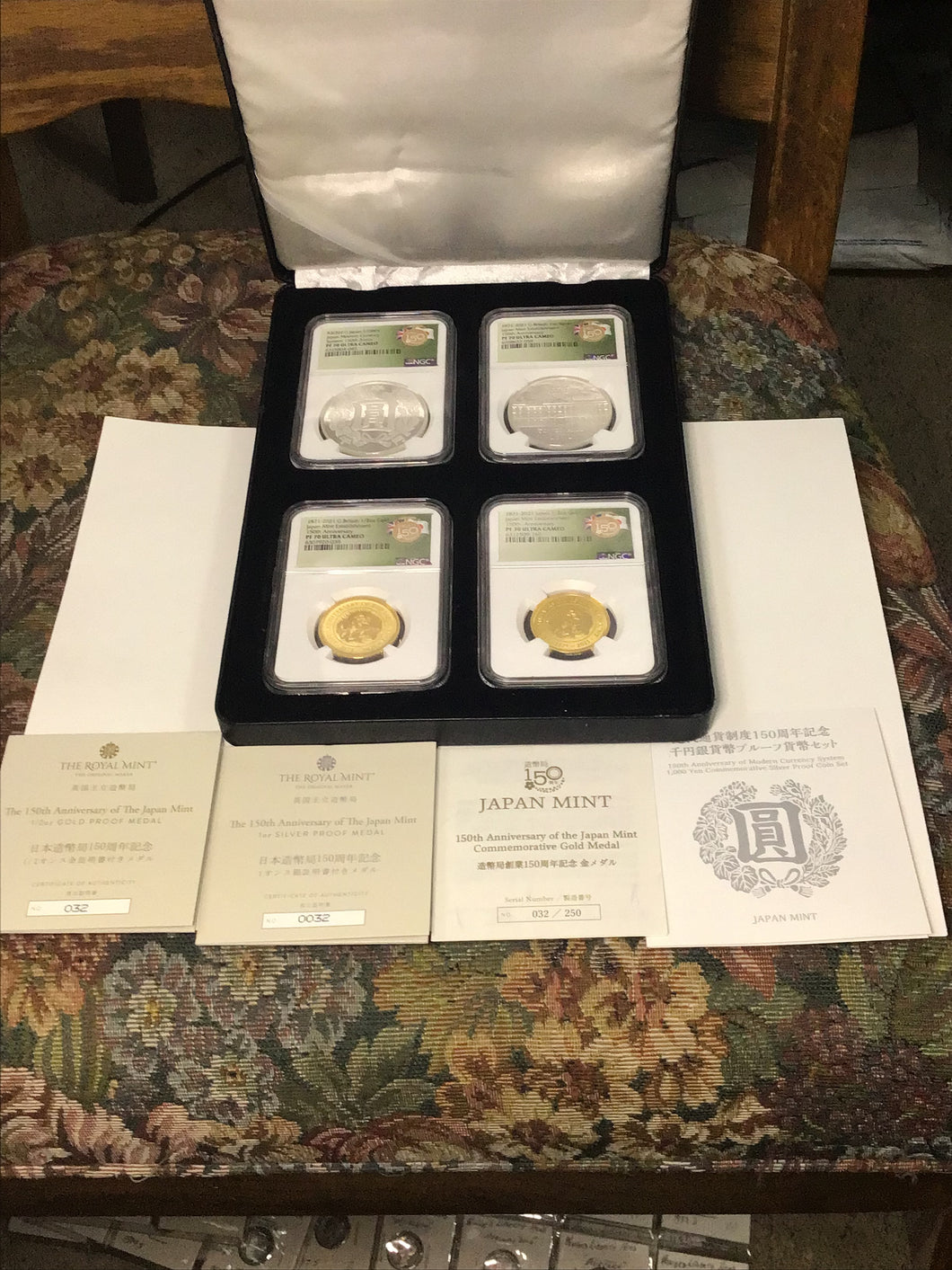 1871-2021 United Kingdom/Japan Gold & Silver 150th Anniversary of Osaka Mint 4-pc Proof Set NGC PF70