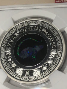 2021 Australia OPAL LUNAR Year the Mouse 1 oz Silver Proof NGC PF70 First Release